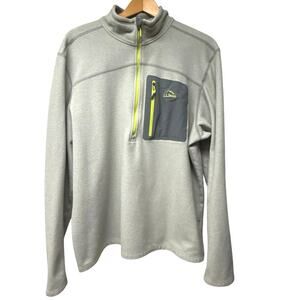 LL Bean Gray Pullover Fleece Mens XL Quarter Zip Light Jacket North Ridge 501151